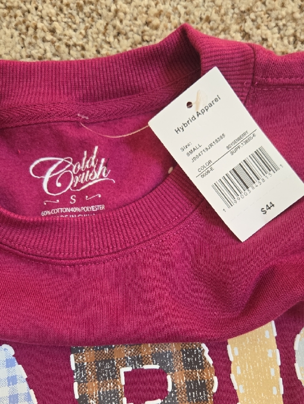 Paris 1987 Applique Sweatshirt - Magenta - Picture 3 of 4